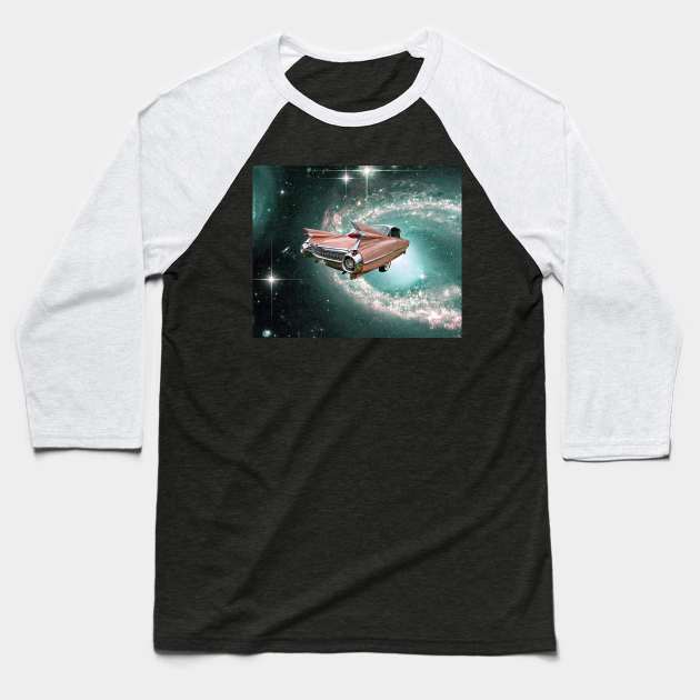 Space travel Baseball T-Shirt by cosmiceden